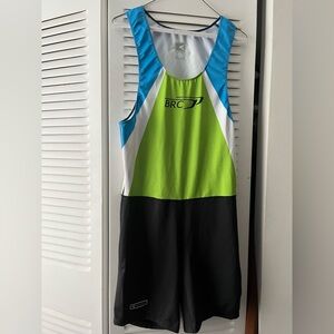 Men’s Boathouse Green, Black & Blue Rowing Suit, Size L